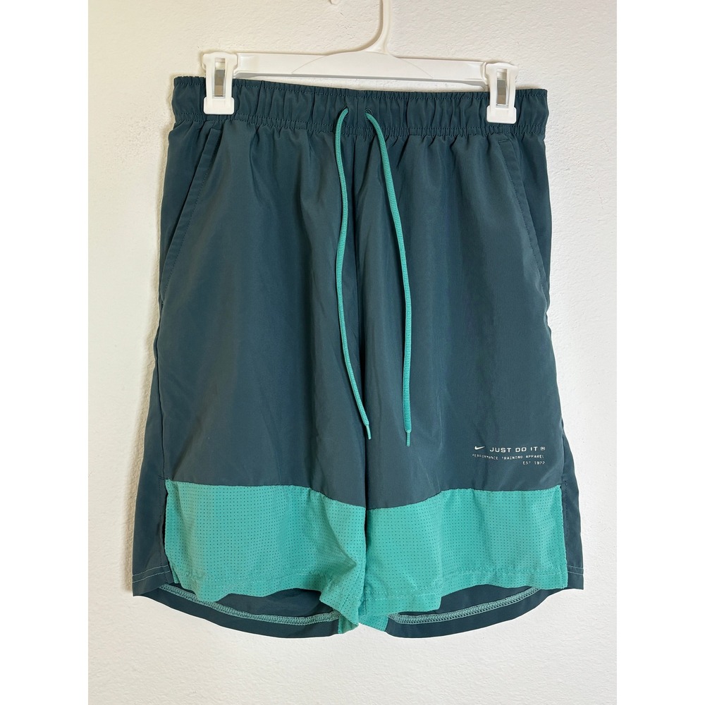 Nike Dri-FIT Mens Training Shorts Teal Aqua Blue Just Do It Gym Athletic Small